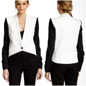 NWT HELMUT LANG Tuxedo Blazer Jacket 6 Black White